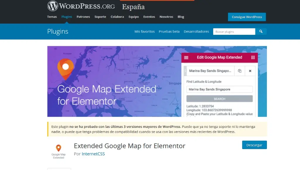 Extended Google Map for Elementor
