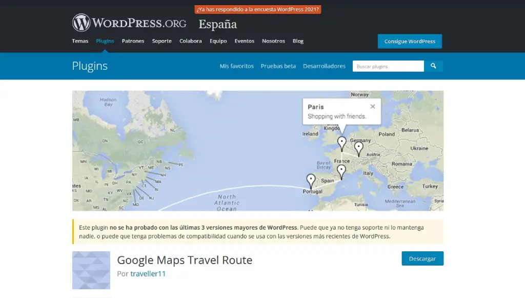 plugin wordpress Google Maps Travel Route