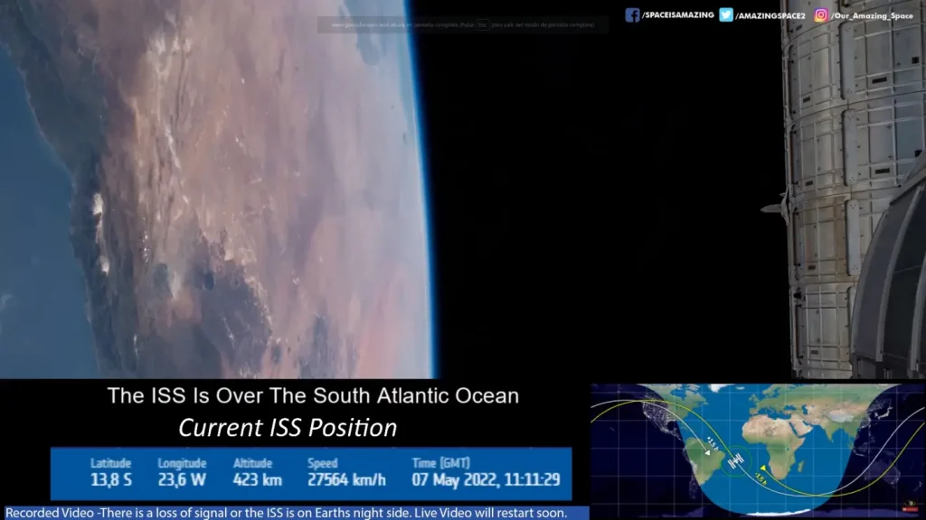 mapas de la tierra en tiempo real ISS